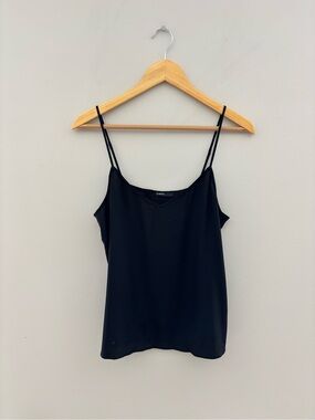 Quince Black Washable Silk Cami Tank Top | Medium